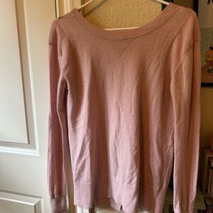 Lululemon pale pink crossback sweater.  Size 6.  100% Merino.